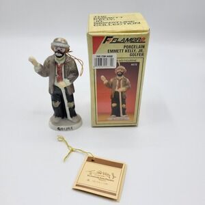 Vtg 1984 Flambro Golfer Clown Christmas Ornament Holiday Emmett Kelly Jr. Signed